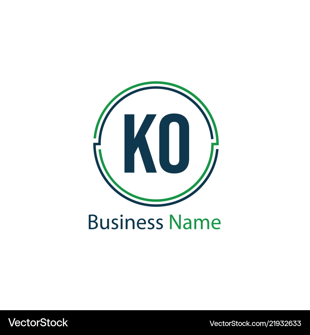 Initial letter ko logo template design Royalty Free Vector