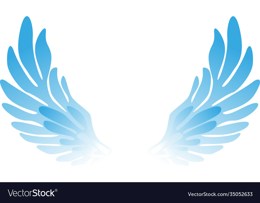 Pair wings heavenly color on a white Royalty Free Vector