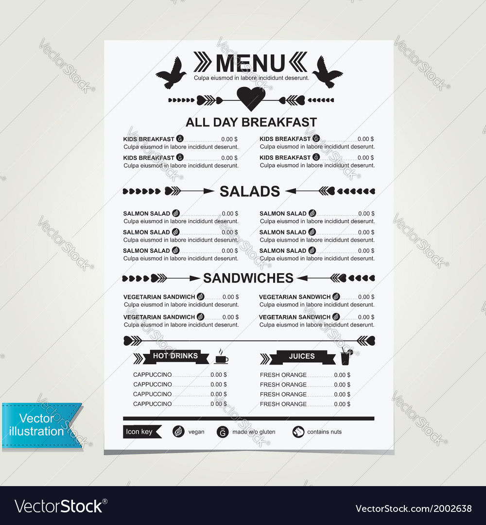 Menu Template Pdf from cdn4.vectorstock.com