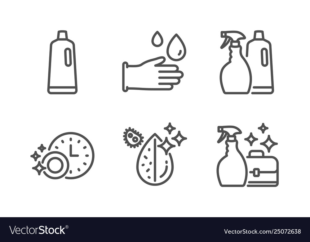 Dirty water shampoo and spray rubber gloves Vector Image