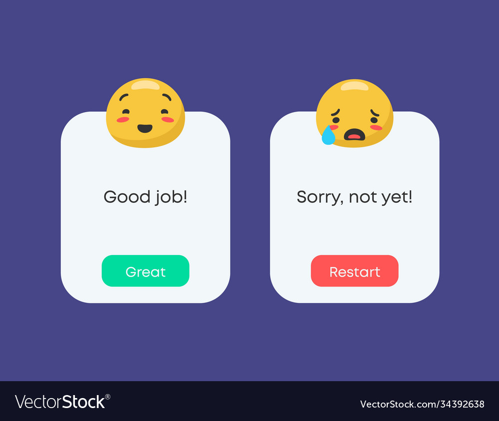Excellent and restarting template game passage Vector Image