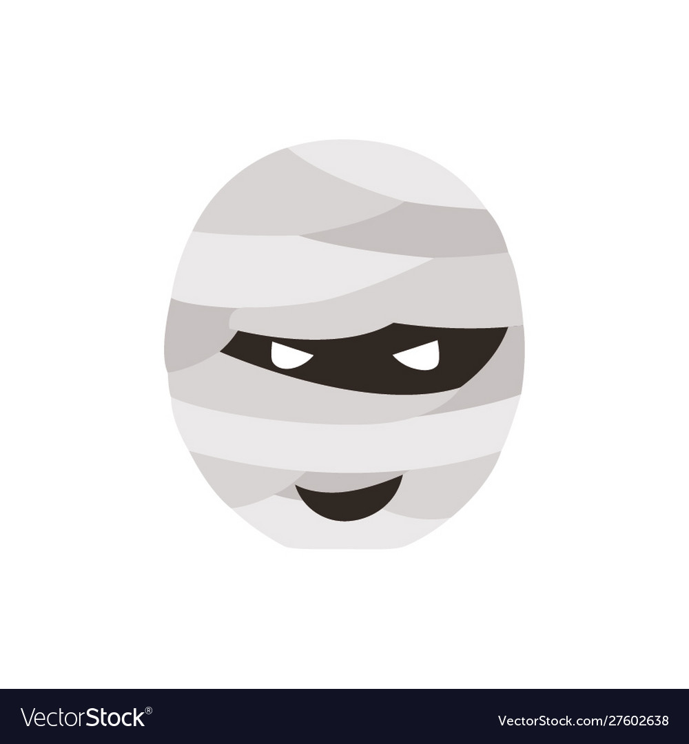 Halloween mummy head isolated icon Royalty Free Vector Image