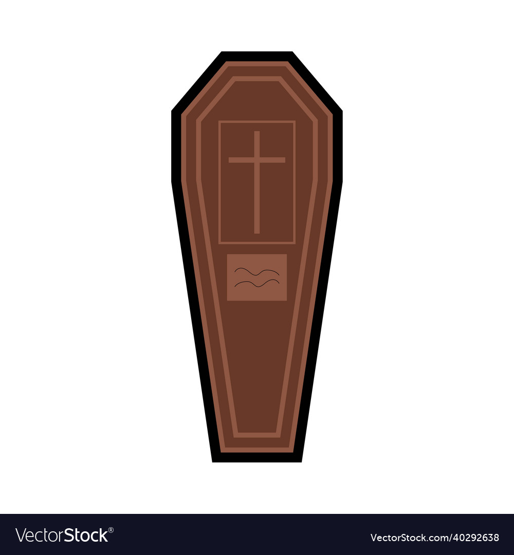 Halloween scary coffin design on a white