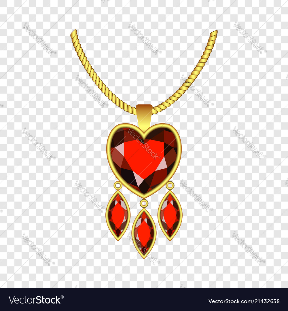 Ruby heart jewelry icon realistic style Royalty Free Vector