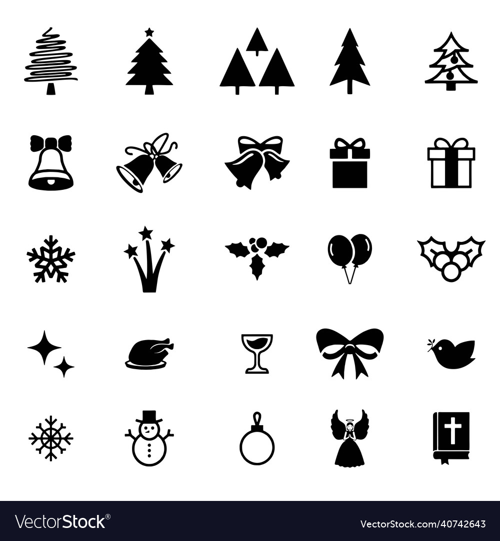 Christmas icons set Royalty Free Vector Image - VectorStock