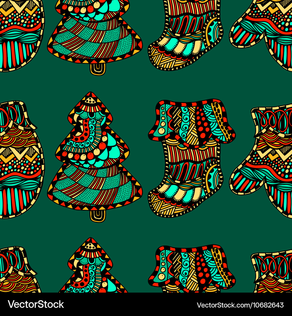 Christmas seamless pattern Royalty Free Vector Image