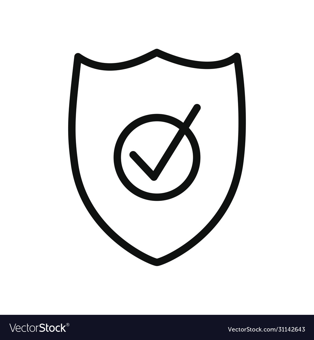 Cyber security concept shield with check mark