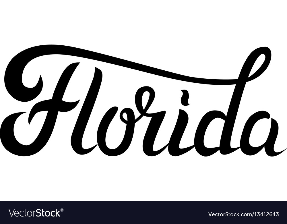 Florida Hand Lettering Royalty Free Vector Image