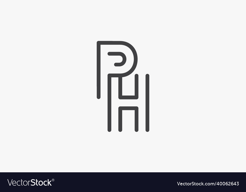 Ph line letter logo concept isolated on white Vector Image