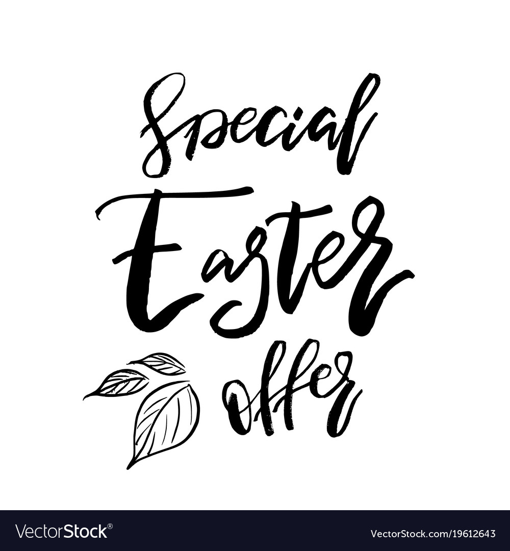 Special easter offer card with calligraphy text