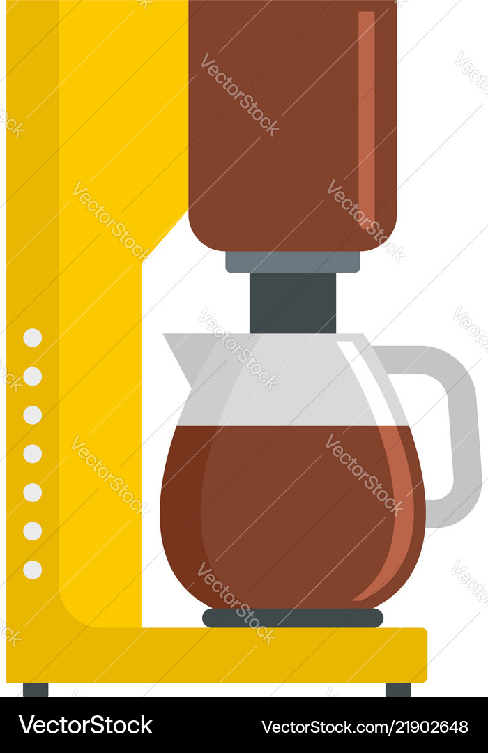 Coffee maker icon flat style Royalty Free Vector Image