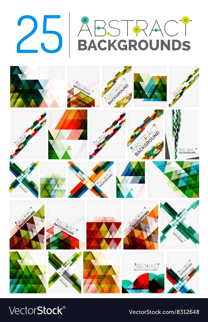 Collection of various abstract backgrounds Vector Image