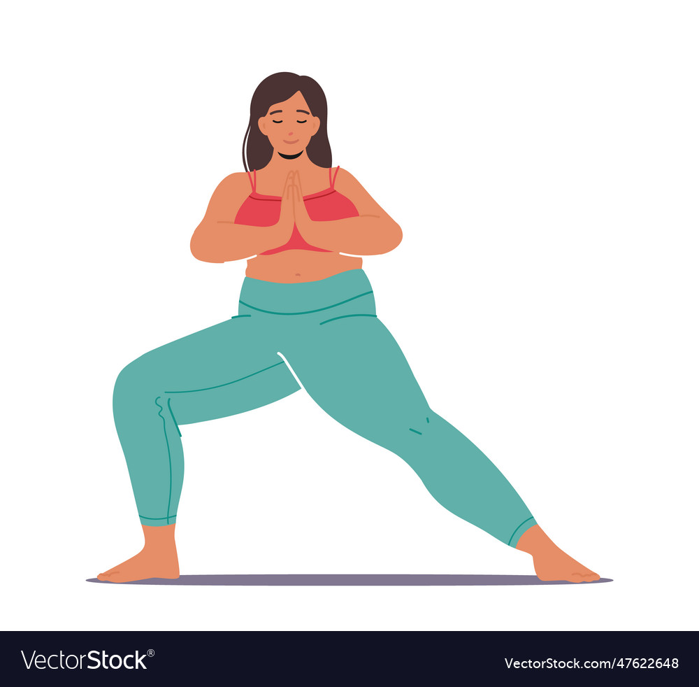 Peaceful and relaxed plus size woman character