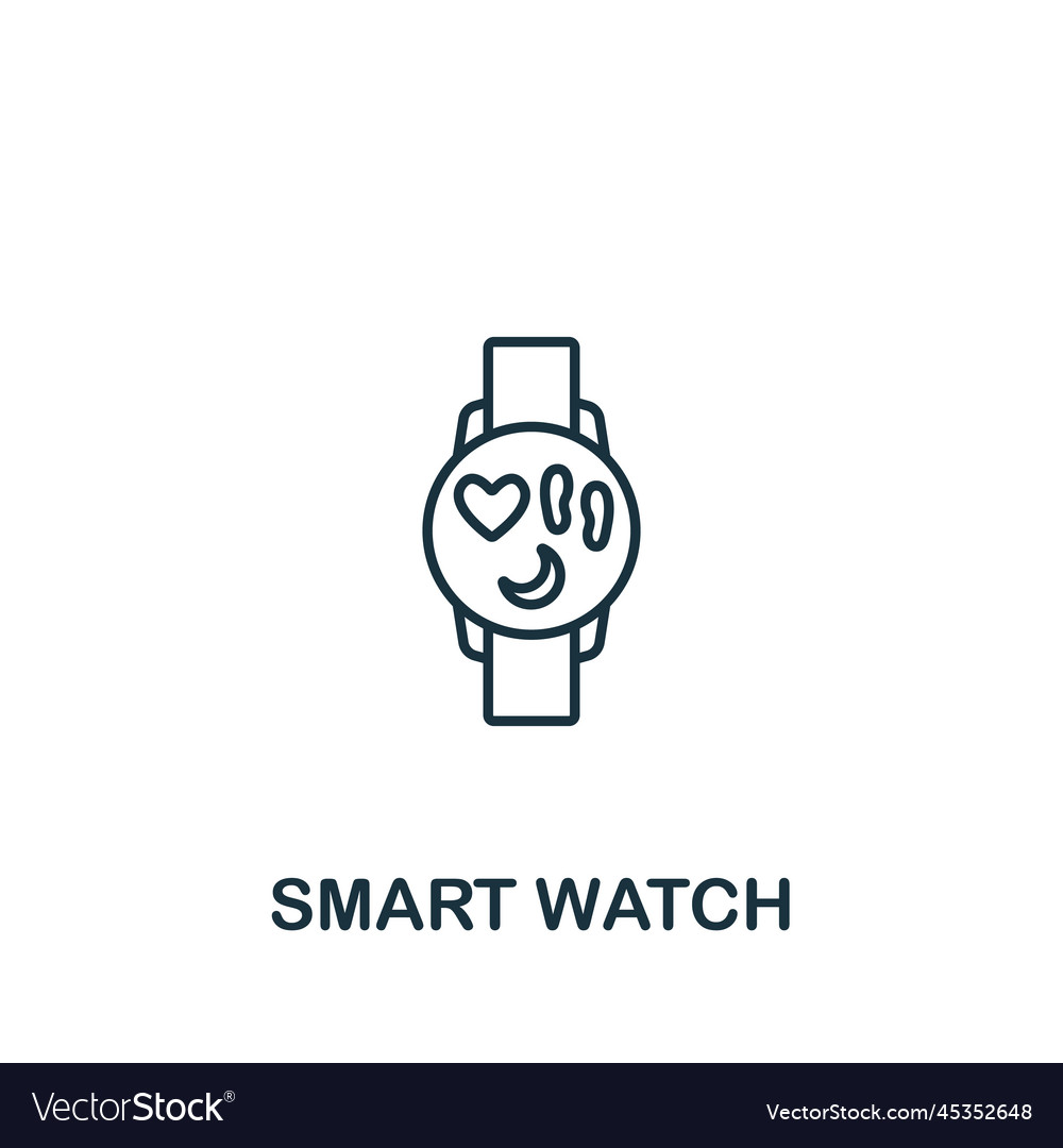 Smart watch icon monochrome simple Royalty Free Vector Image