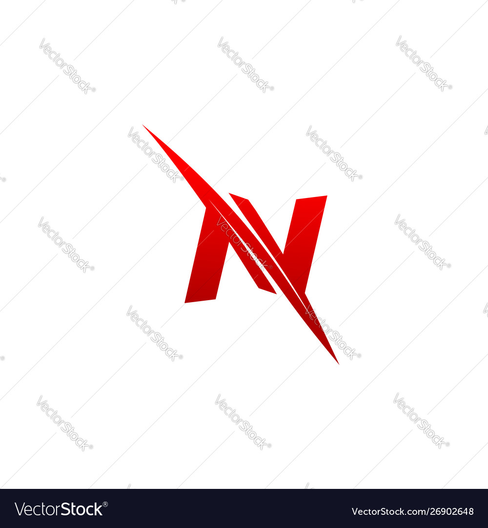 Trendy creative stylish sliced n initial based Vector Image