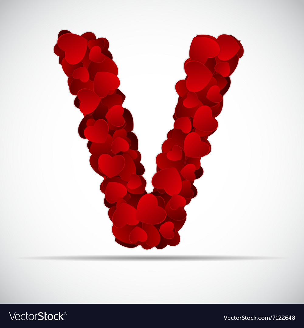 Valentine Day Alphabet Of Hearts Royalty Free Vector Image