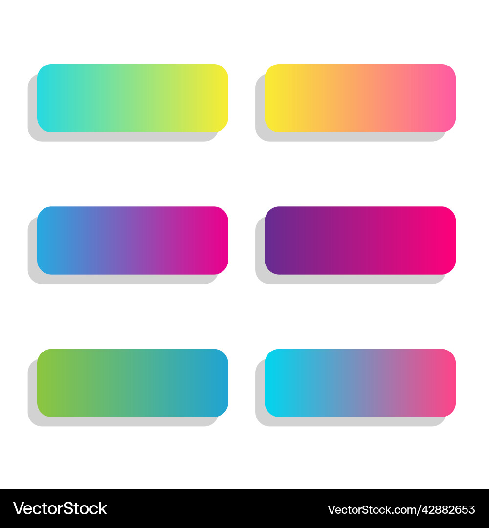 Colorful gradient color set with six option Vector Image