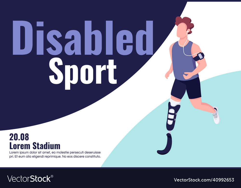 Disabled sport competition banner flat template