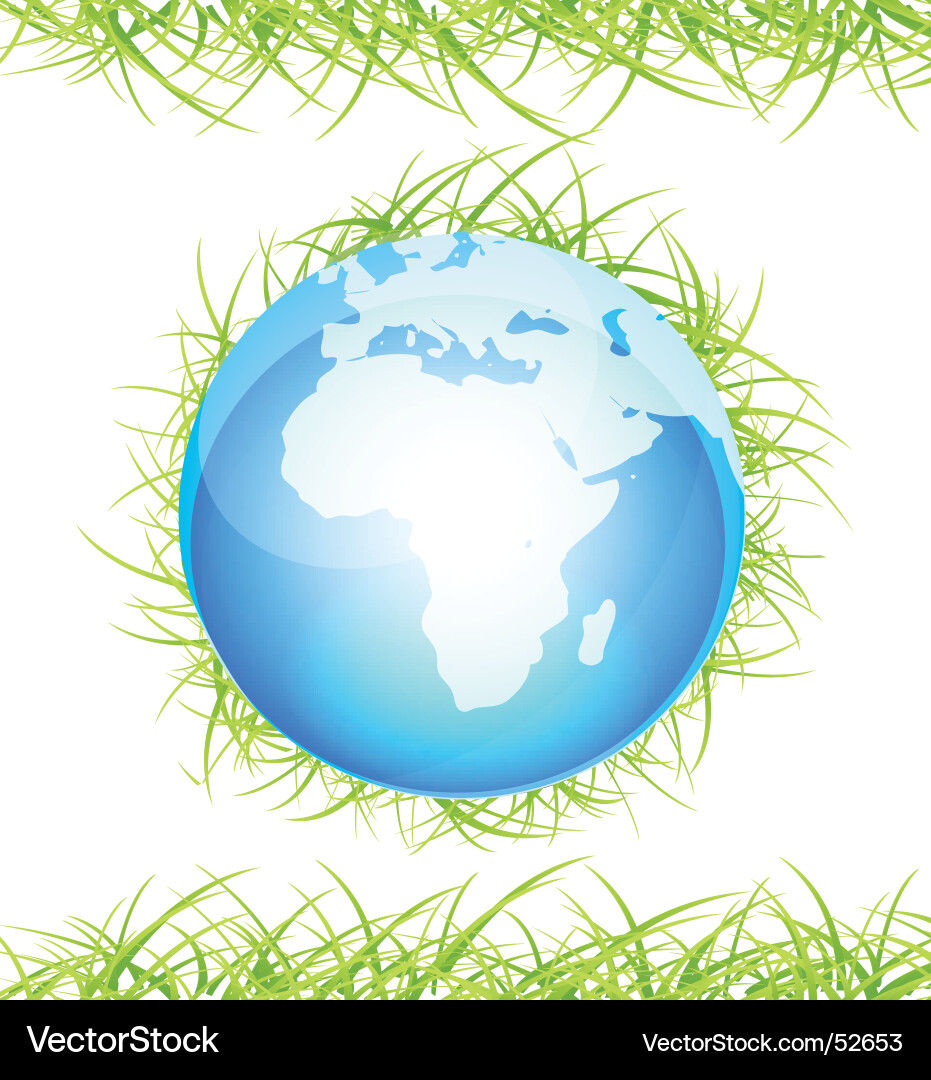 Globe grass Royalty Free Vector Image - VectorStock