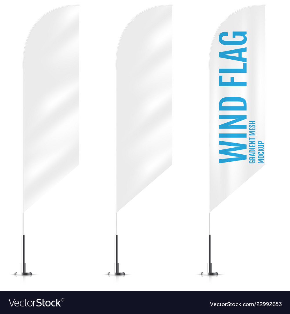 White textile wind banner flags flag Royalty Free Vector