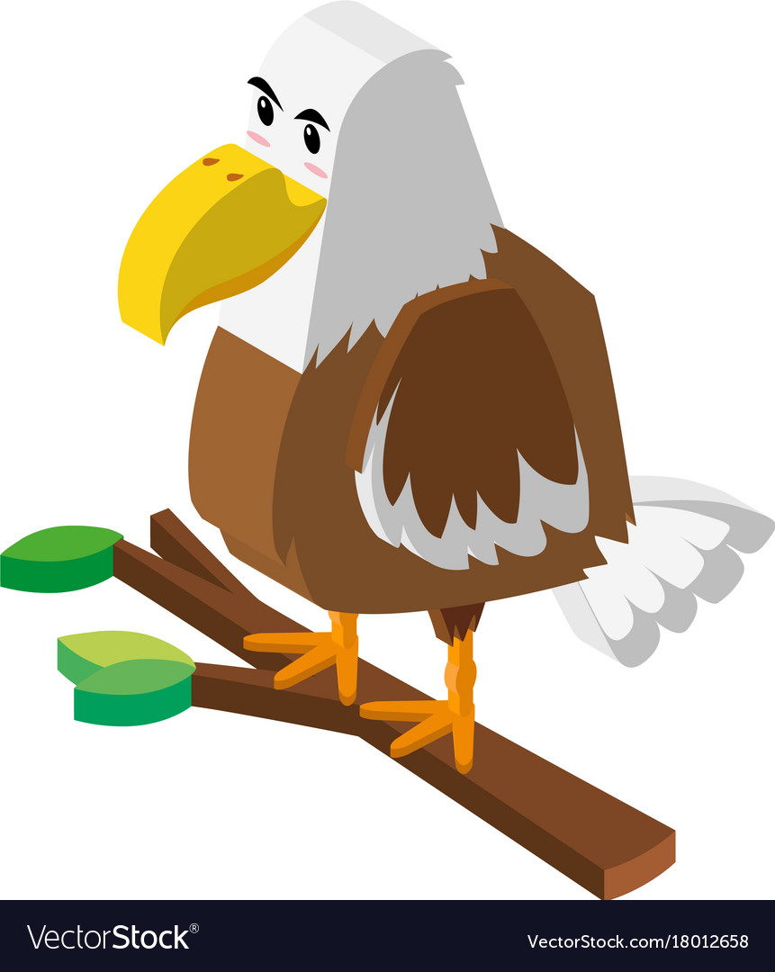 3d design for eagle on branch Royalty Free Vector Image 3d design for eagle on branch Royalty Free Vector Image
