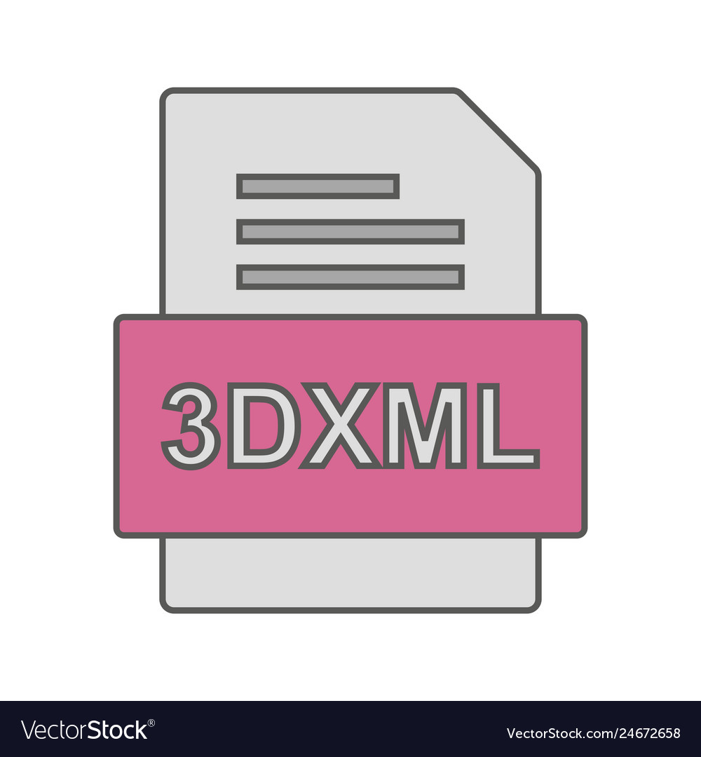 3dxml file document icon Royalty Free Vector Image