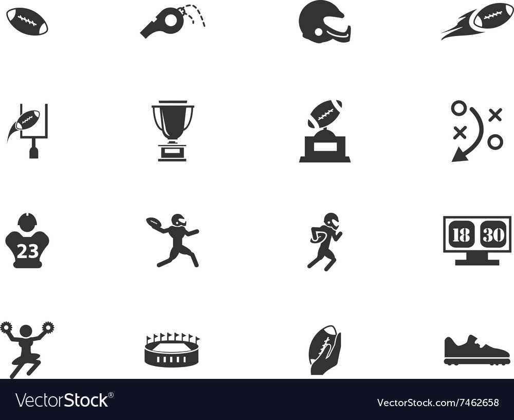 American Football Icons Royalty Free Vector Image