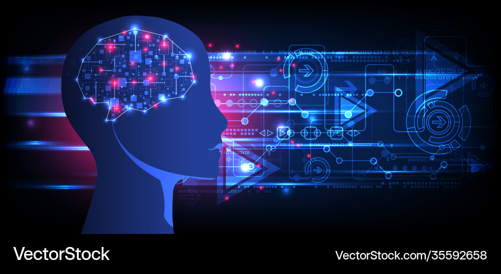 Artificial intelligence concept technology Vector Image