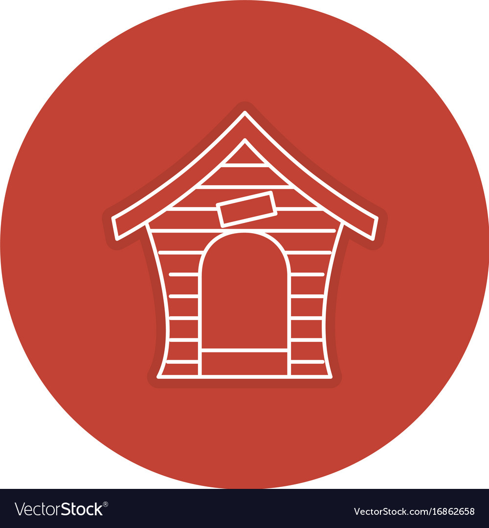 Dog House Isolated Icon Royalty Free Vector Image