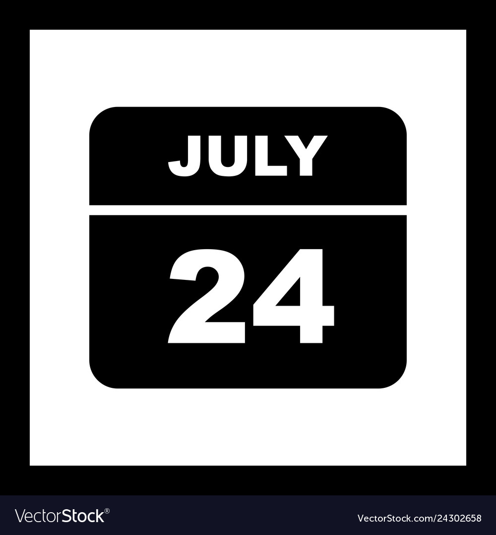 July 24th Date On A Single Day Calendar Royalty Free Vector