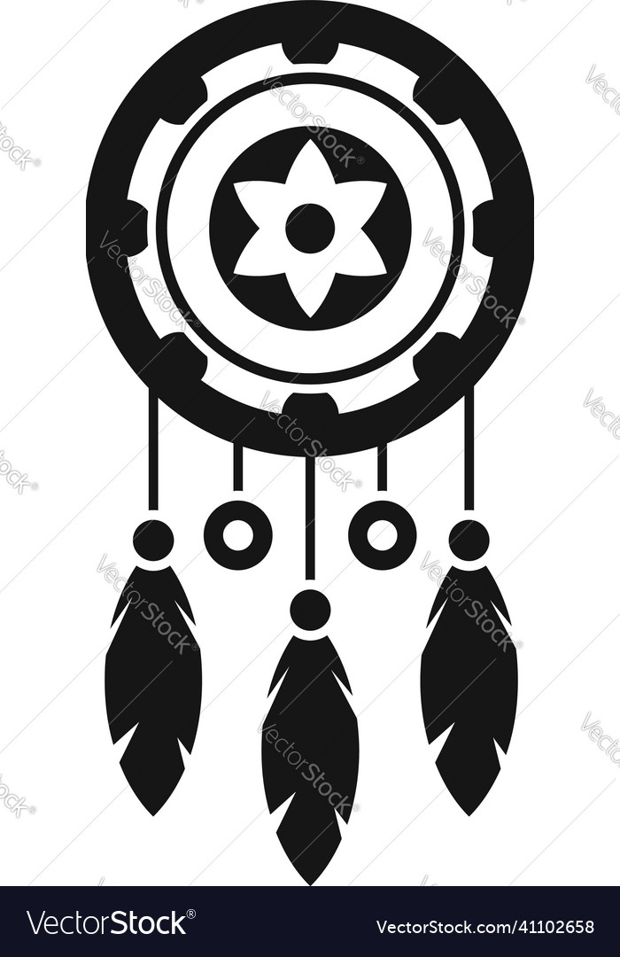 Dream catcher icon simple vector. Tribal indian. Feather native