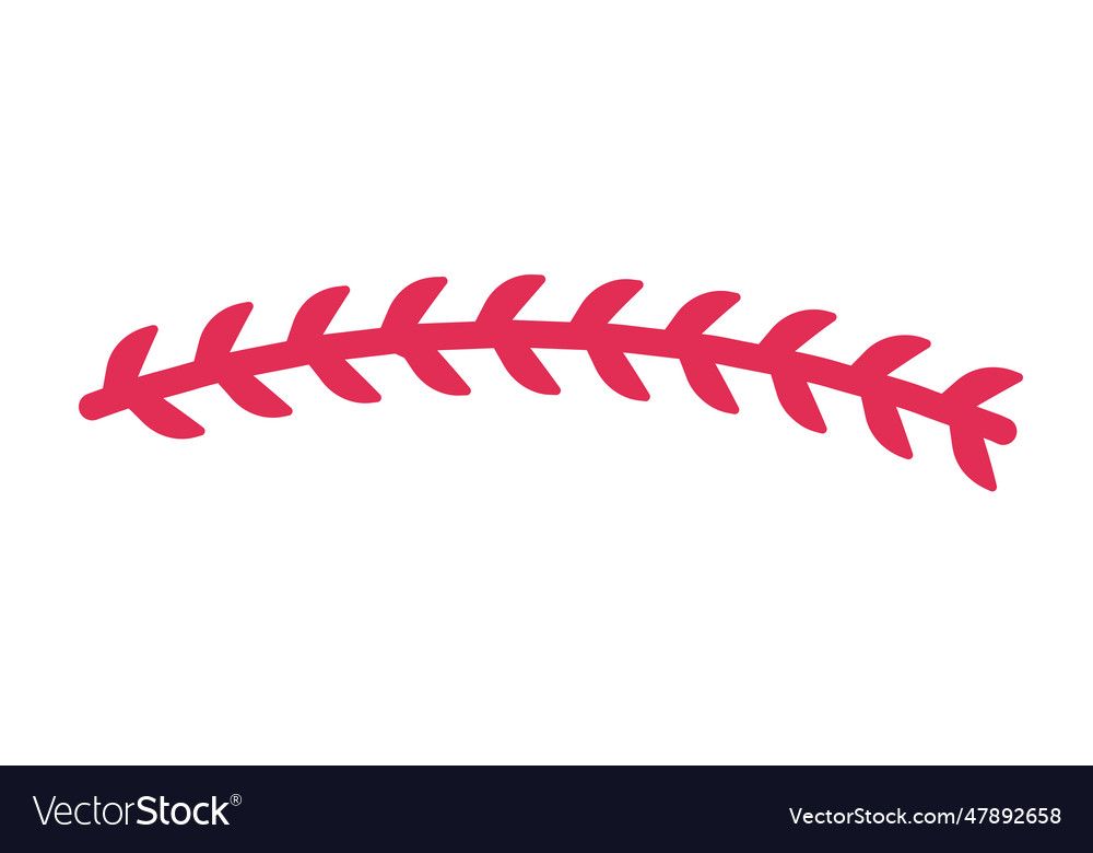 Red baseball stitch popular outdoor sporting Vector Image