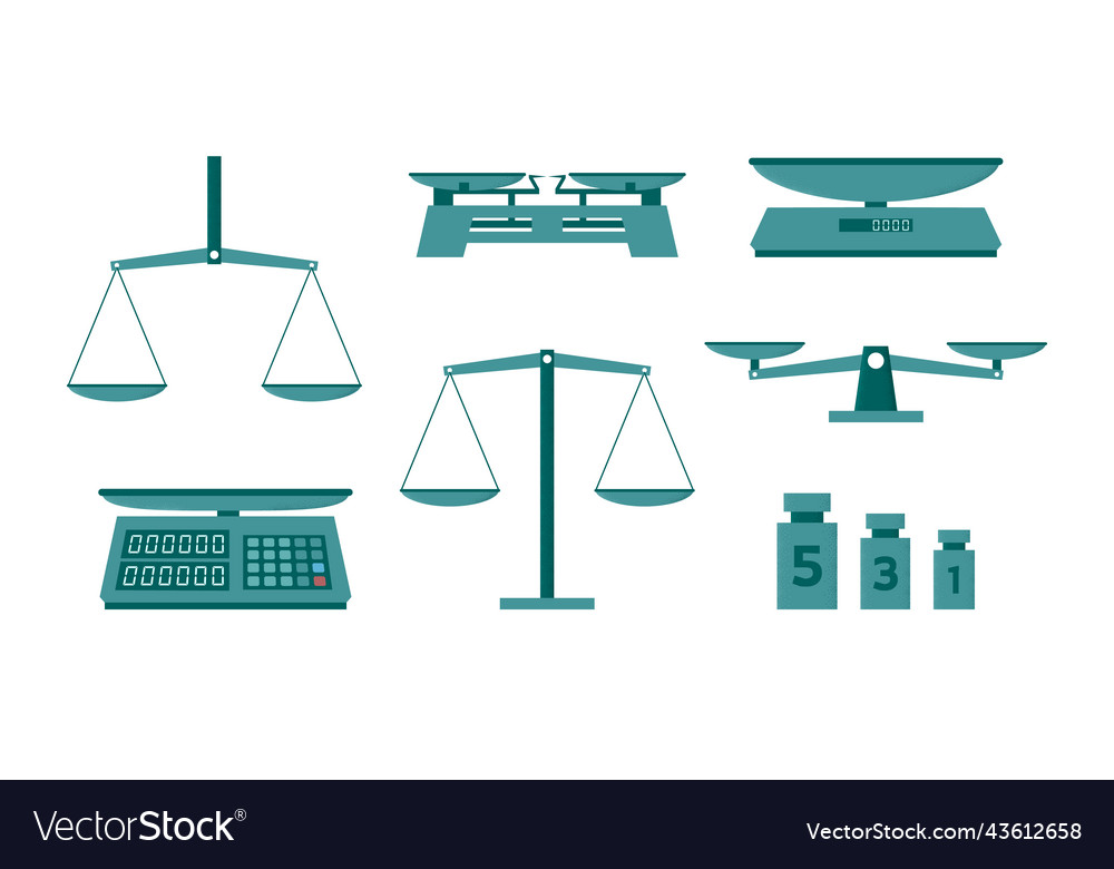 Scale And Weight Balance Justice Green Symbol Vector Image