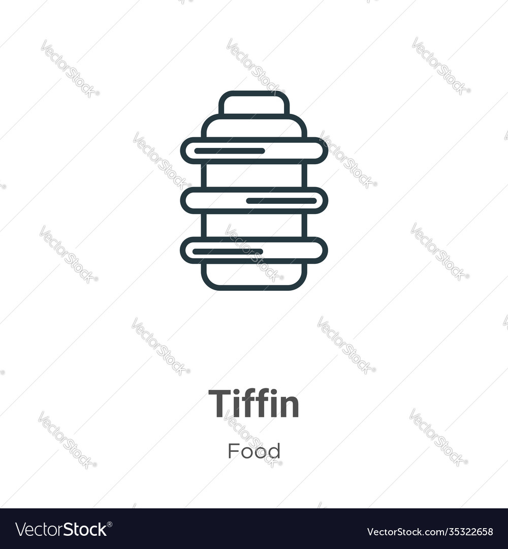 Tiffin outline icon thin line black Royalty Free Vector