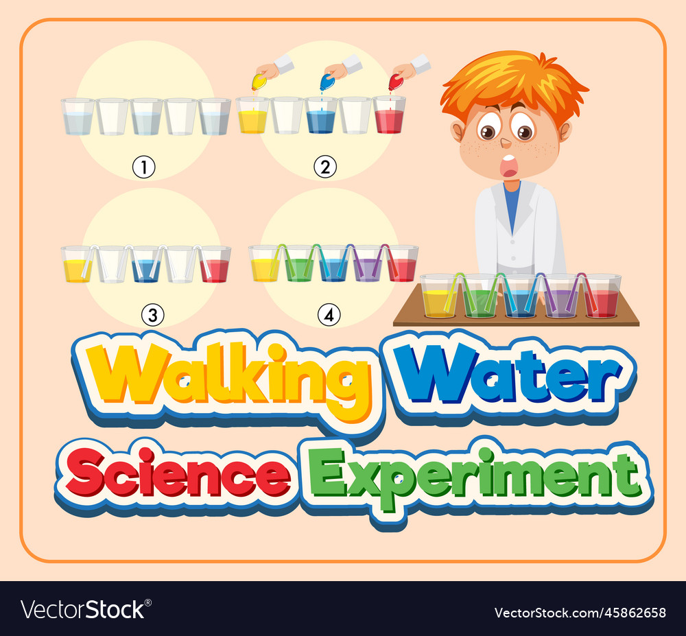 Walking Water Science Experiment Royalty Free Vector Image Walking Water Science Experiment Royalty Free Vector Image