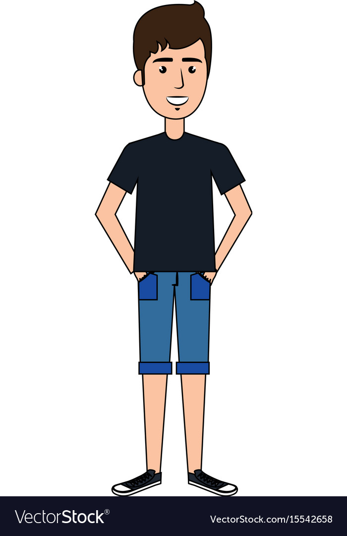 Young man model avatar character Royalty Free Vector Image