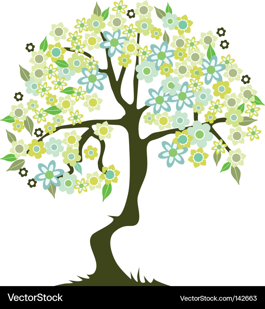 Abstract blooming tree Royalty Free Vector Image