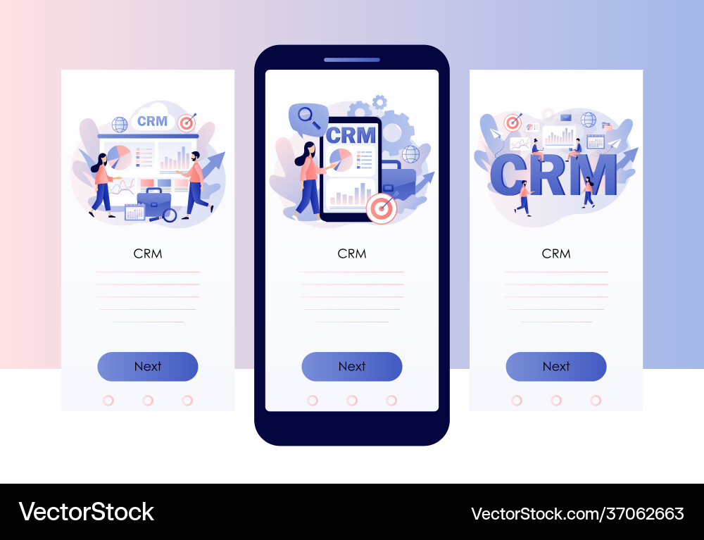 Crm solution customer relationship management Vector Image