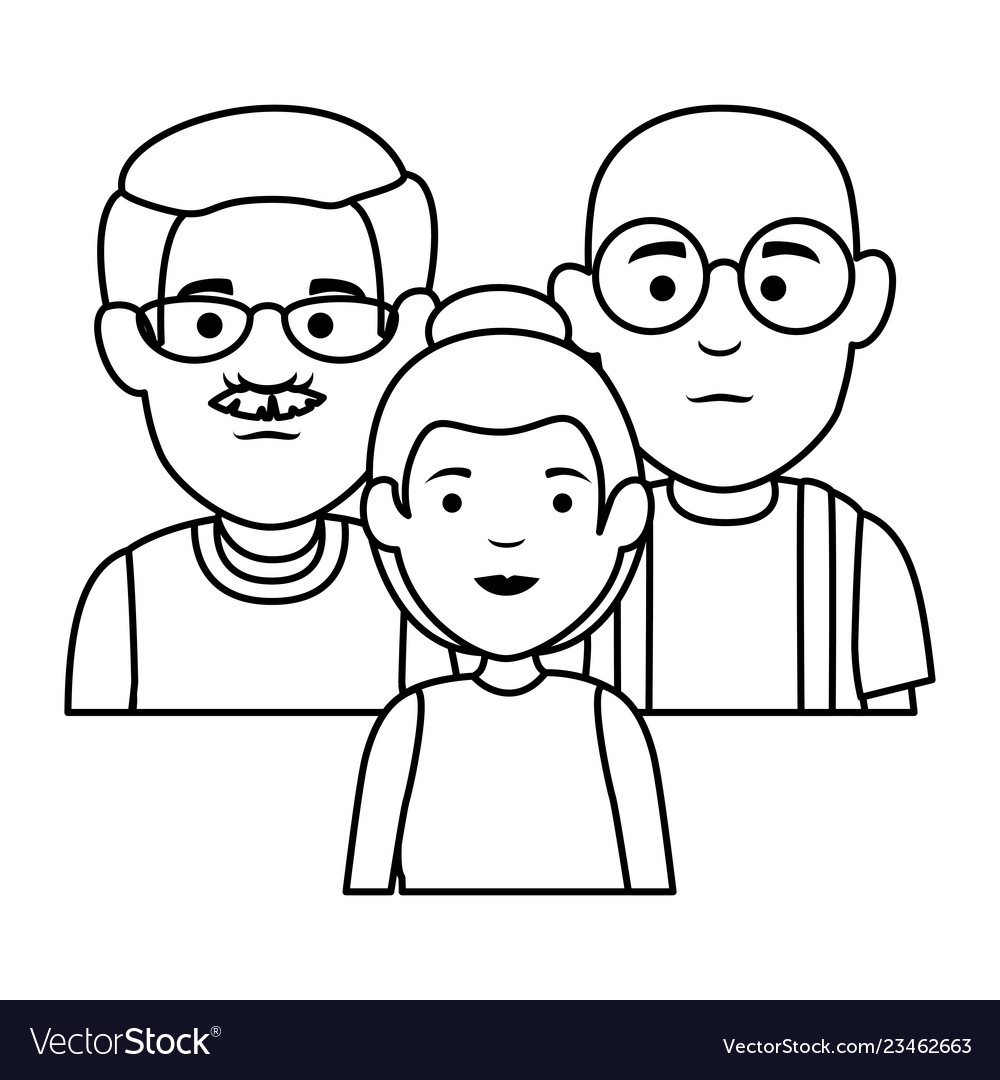 Group of grandparents characters Royalty Free Vector Image