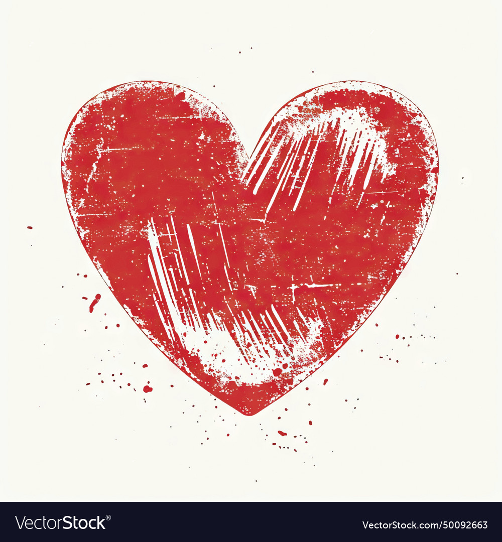 Heart shape stamp effect symbol Royalty Free Vector Image