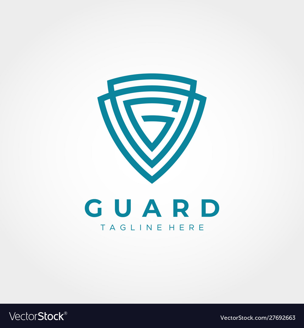 Letter g shield security logo protection symbol Vector Image