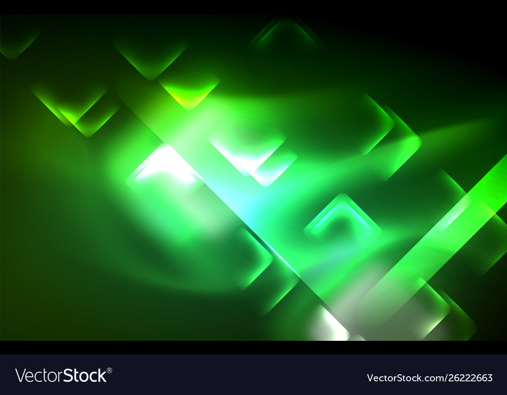 Neon shiny light lines on black techno modern Vector Image