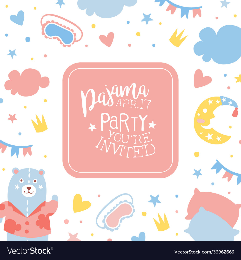 Pajama party banner template childish slumber