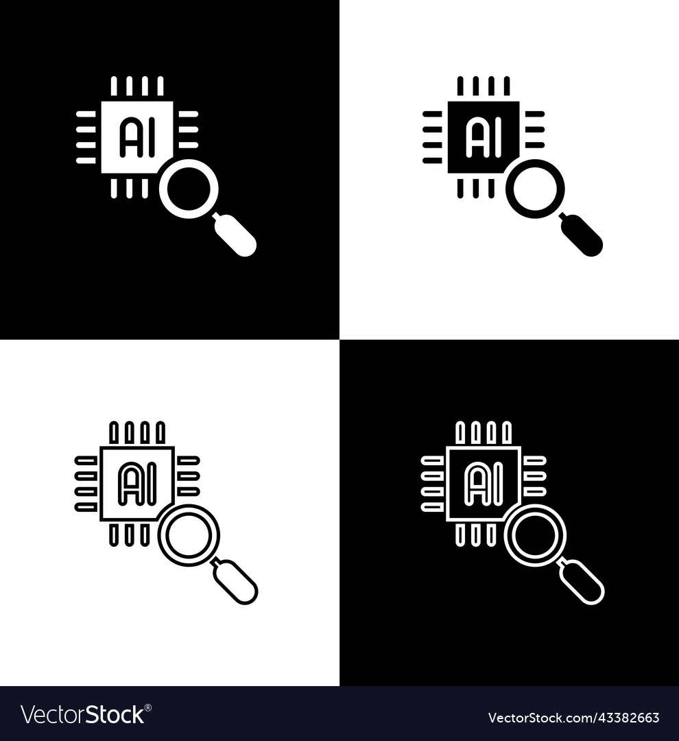 Set computer processor with microcircuits cpu icon