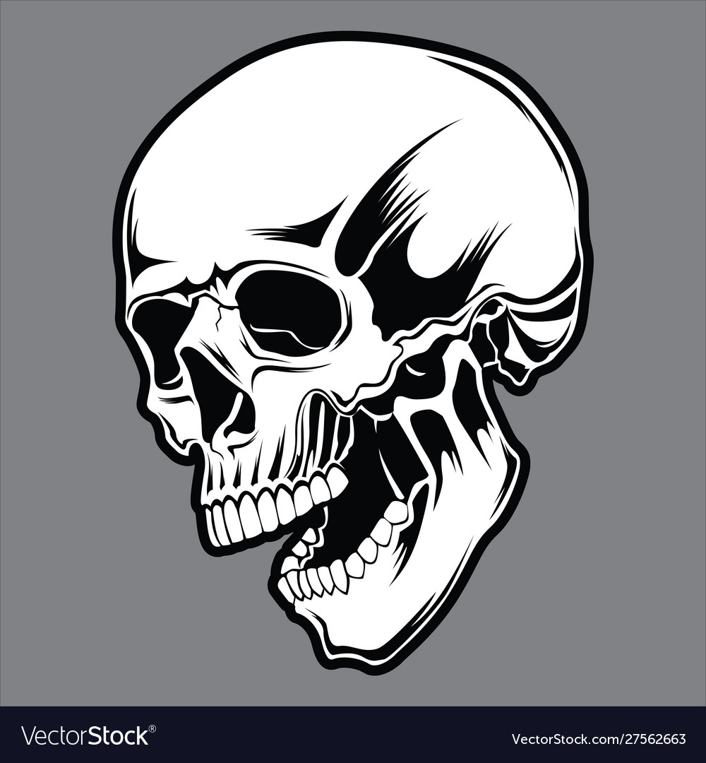 Skull black 01 Royalty Free Vector Image - VectorStock