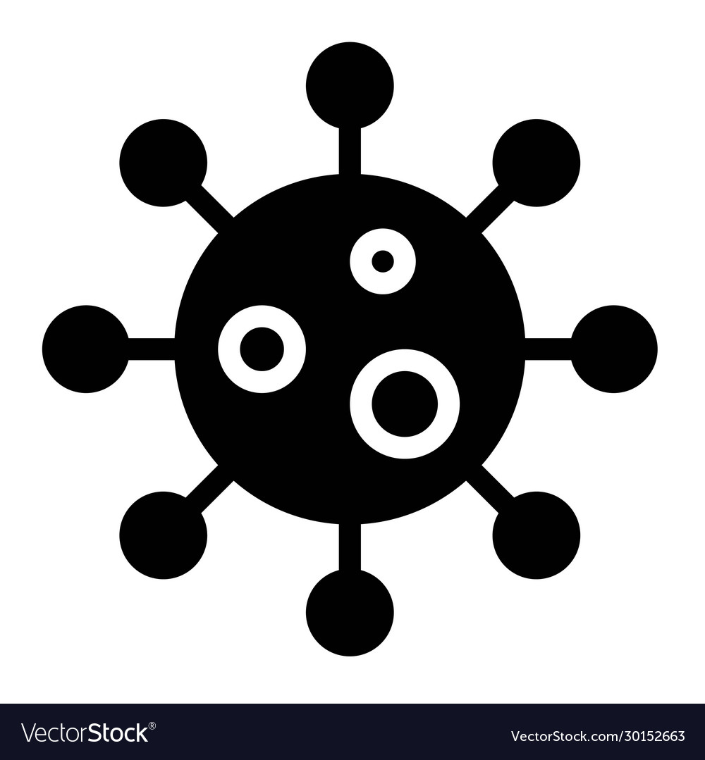 Virus or bacteria solid style icon Royalty Free Vector Image