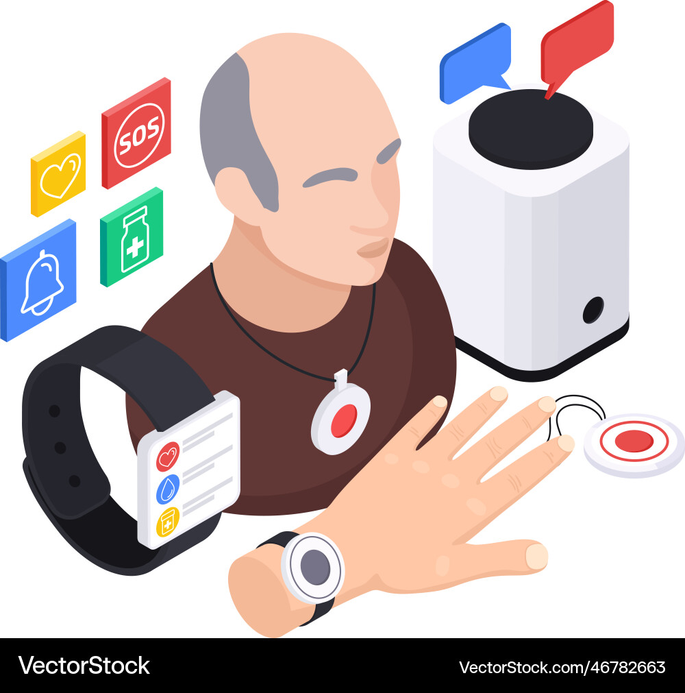 Wearable health trackers composition Royalty Free Vector