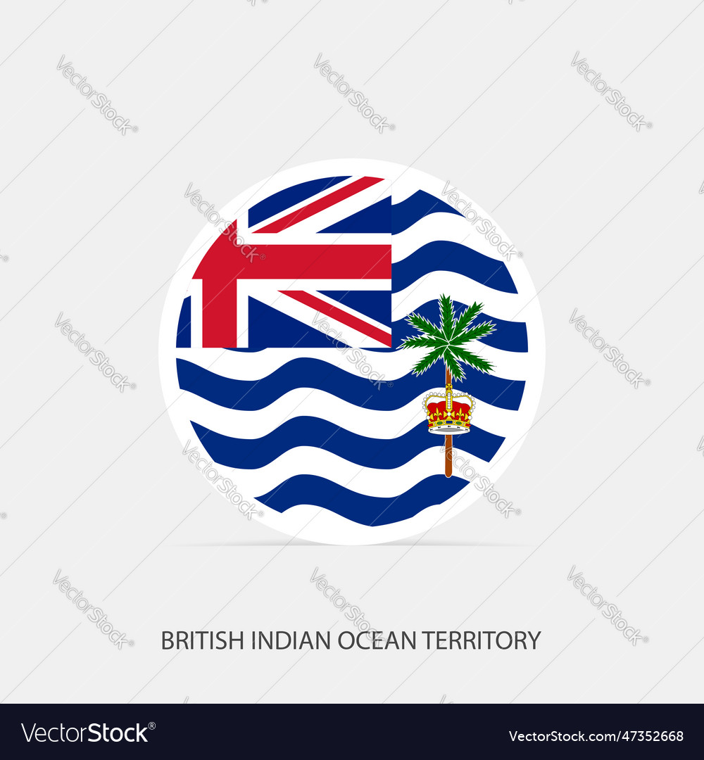 British indian ocean territory round flag icon Vector Image