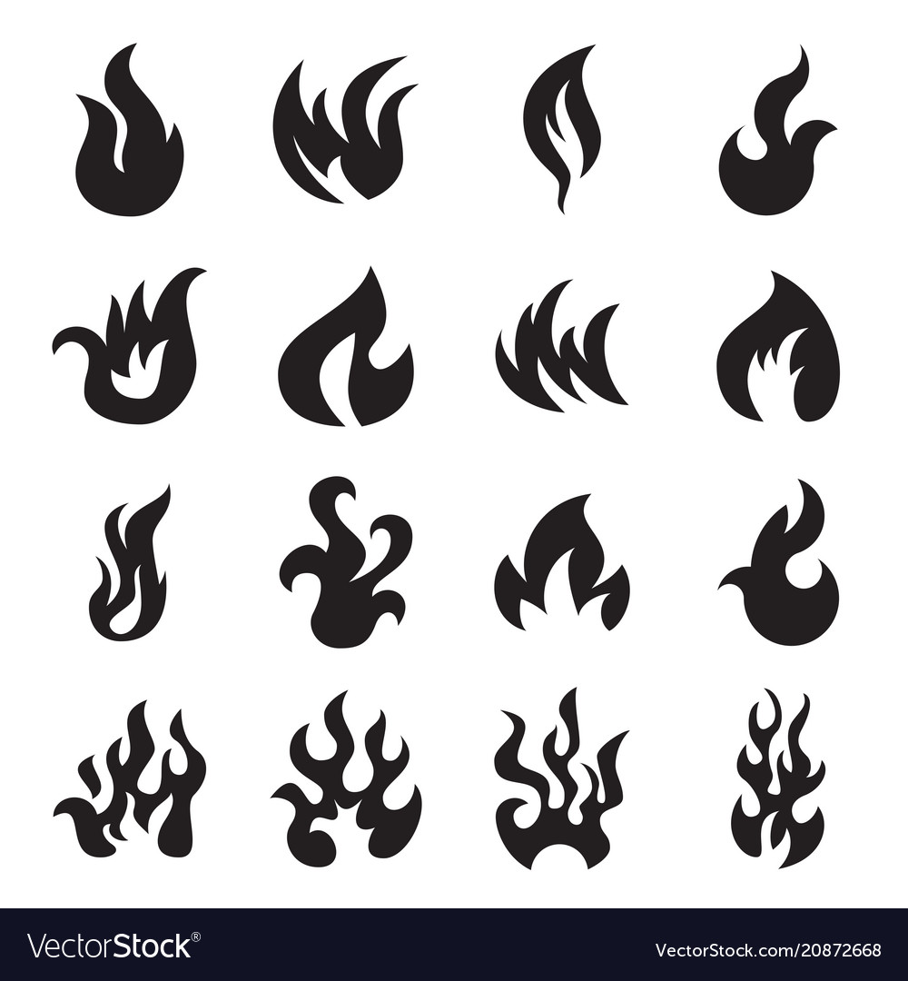 Collection of fire icons isolated Royalty Free Vector Image