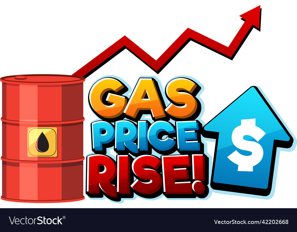 Gas price rise font logo design Royalty Free Vector Image